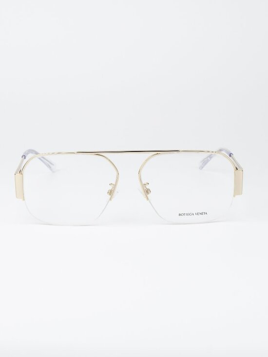 Bottega Veneta Women Eyeglasses Gold Pilot BV1067O 002 NEW AUTHENTIC main image 10